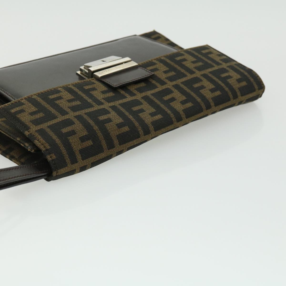 FENDI Zucca Canvas Clutch Bag Brown yk5039