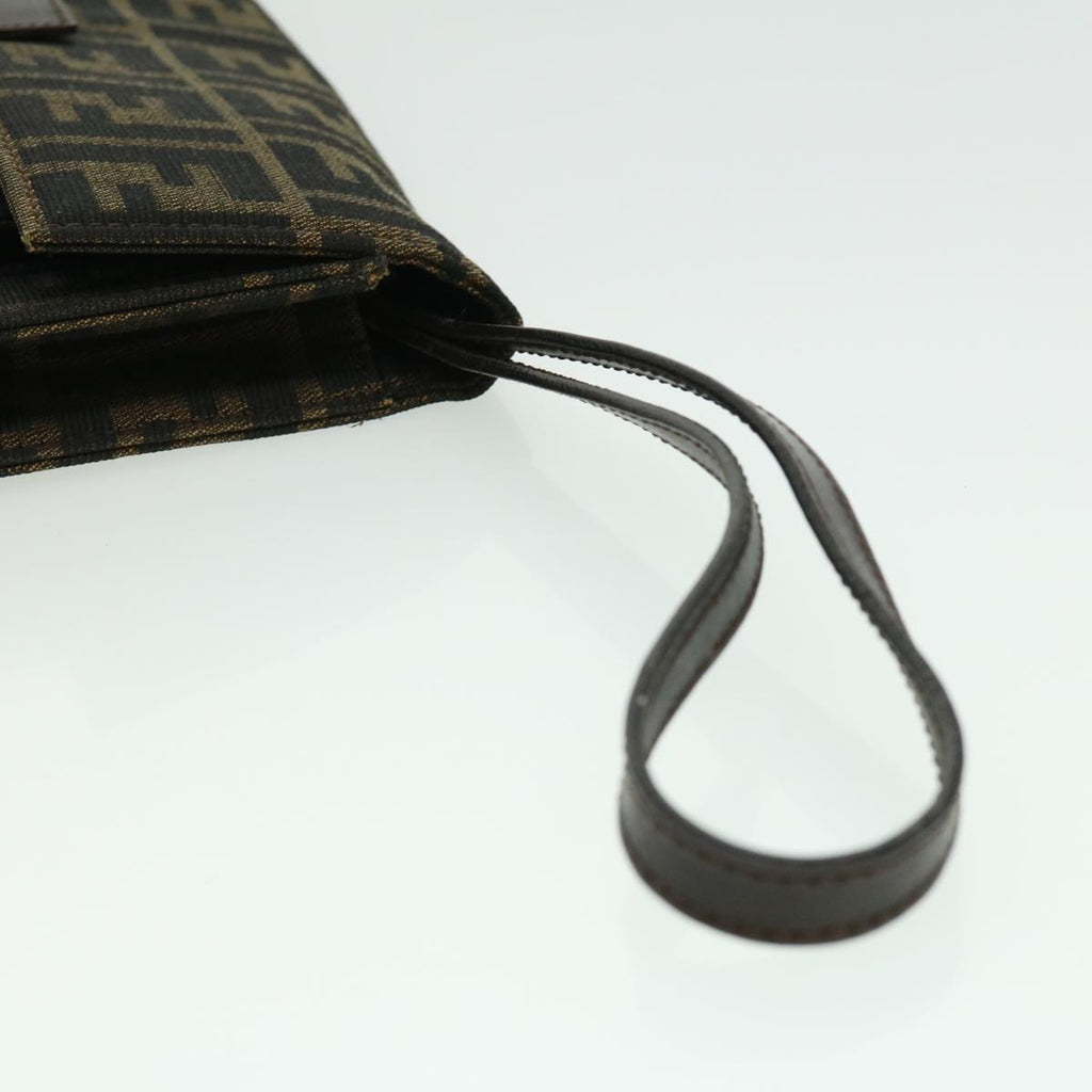 FENDI Zucca Canvas Clutch Bag Brown yk5039