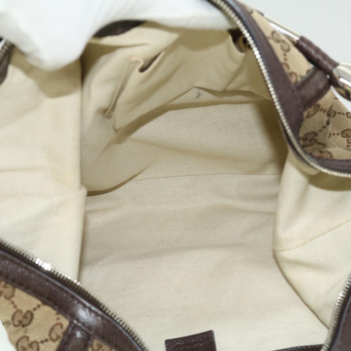 GUCCI GG Canvas Fringe Shoulder Bag Beige 240261002058 yk5054