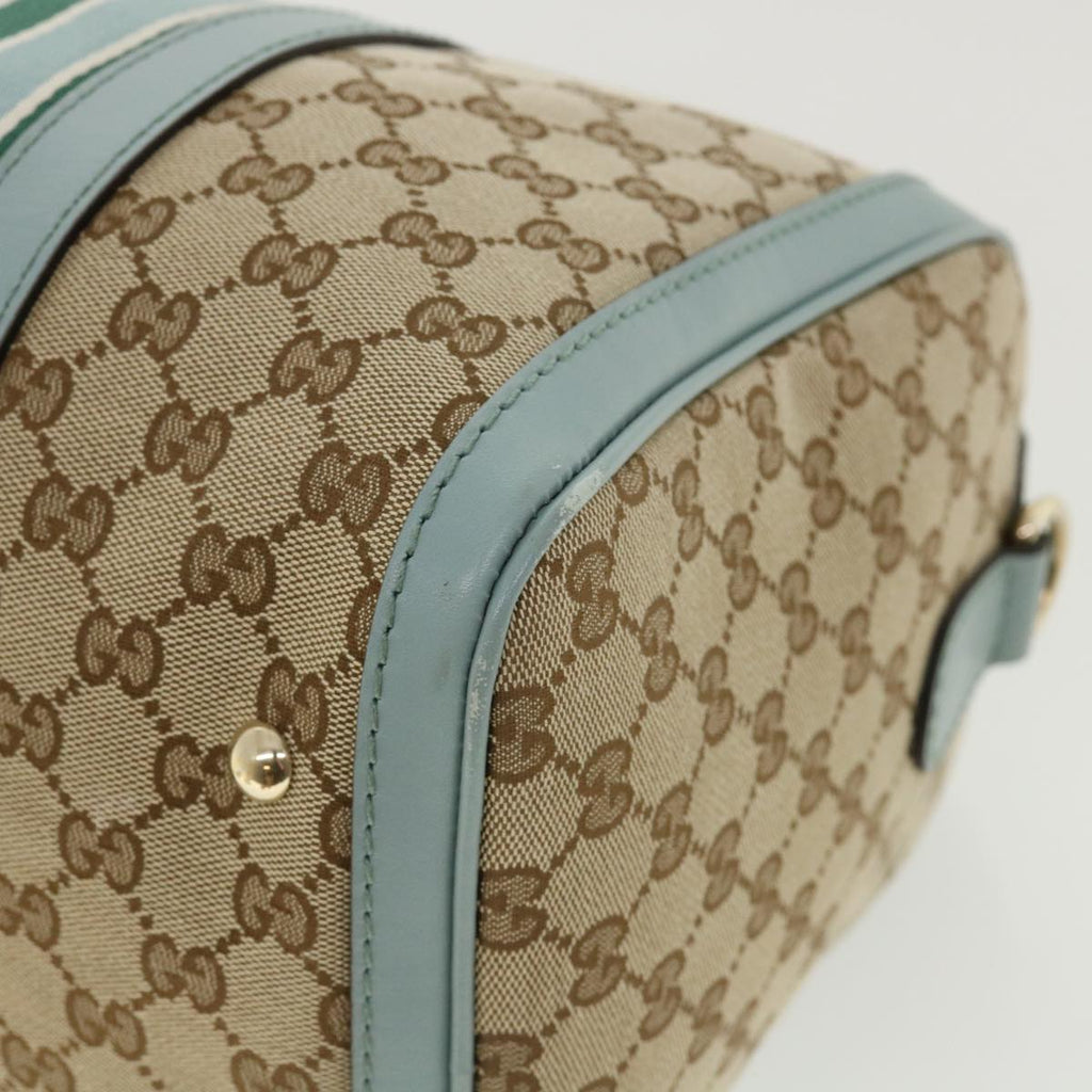 GUCCI GG Canvas Boston Bag 2way Beige Blue 247205525040 yk5123A