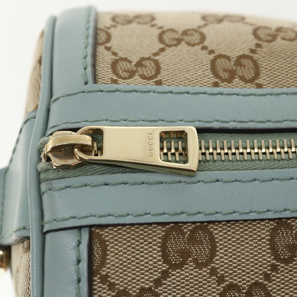GUCCI GG Canvas Boston Bag 2way Beige Blue 247205525040 yk5123A