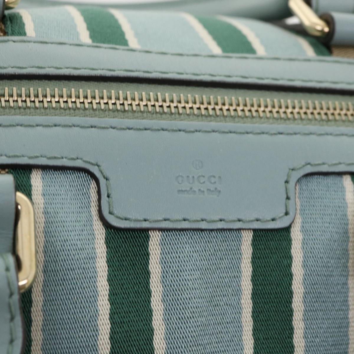 GUCCI GG Canvas Boston Bag 2way Beige Blue 247205525040 yk5123A