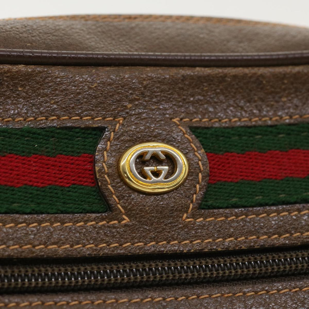 GUCCI GG Canvas Web Sherry Line Shoulder Bag Beige Red Green yk5362