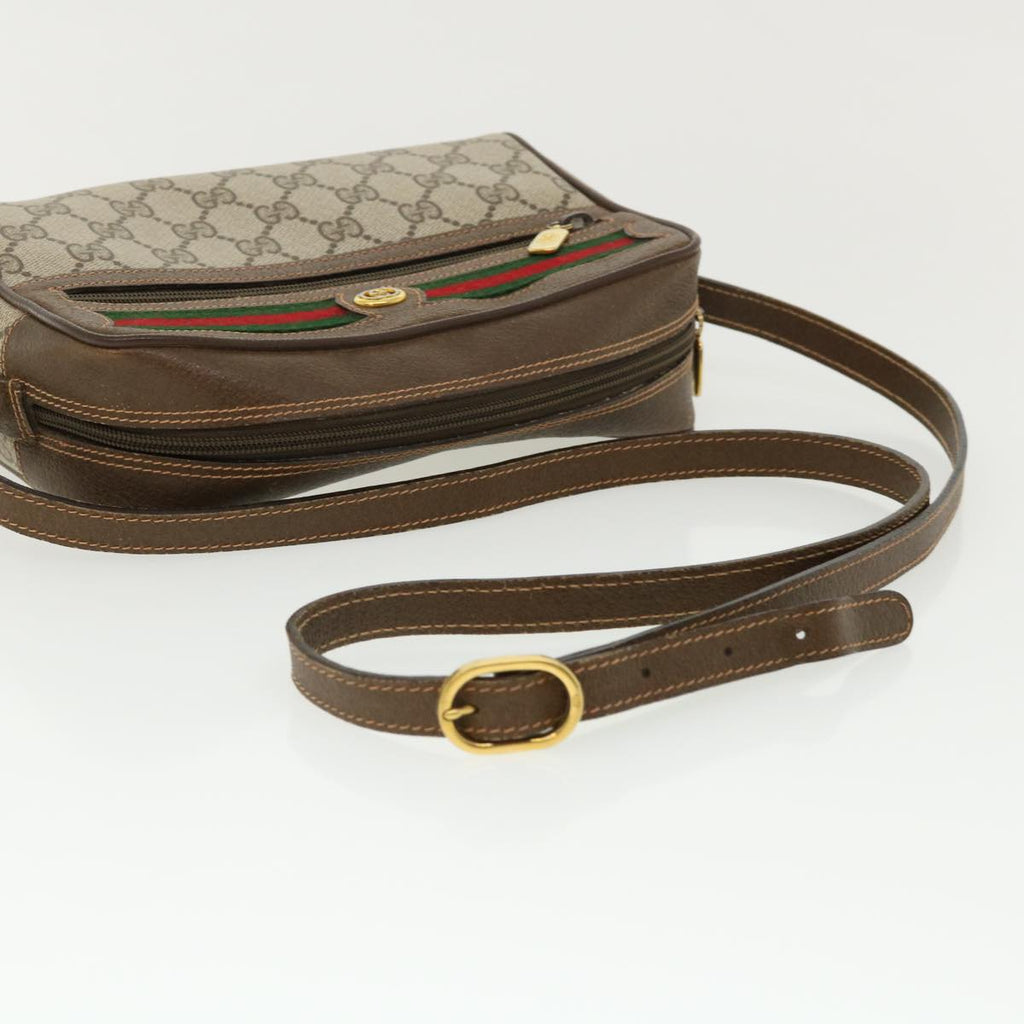GUCCI GG Canvas Web Sherry Line Shoulder Bag Beige Red Green yk5362