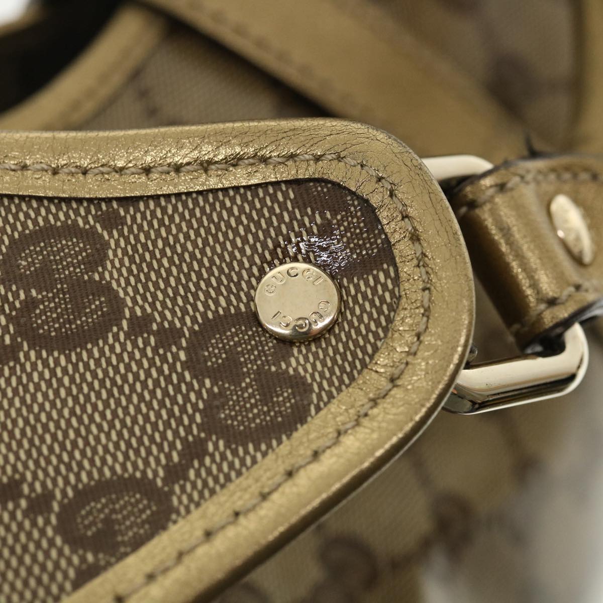 GUCCI GG Canvas Jackie Shoulder Bag Brown yk5536