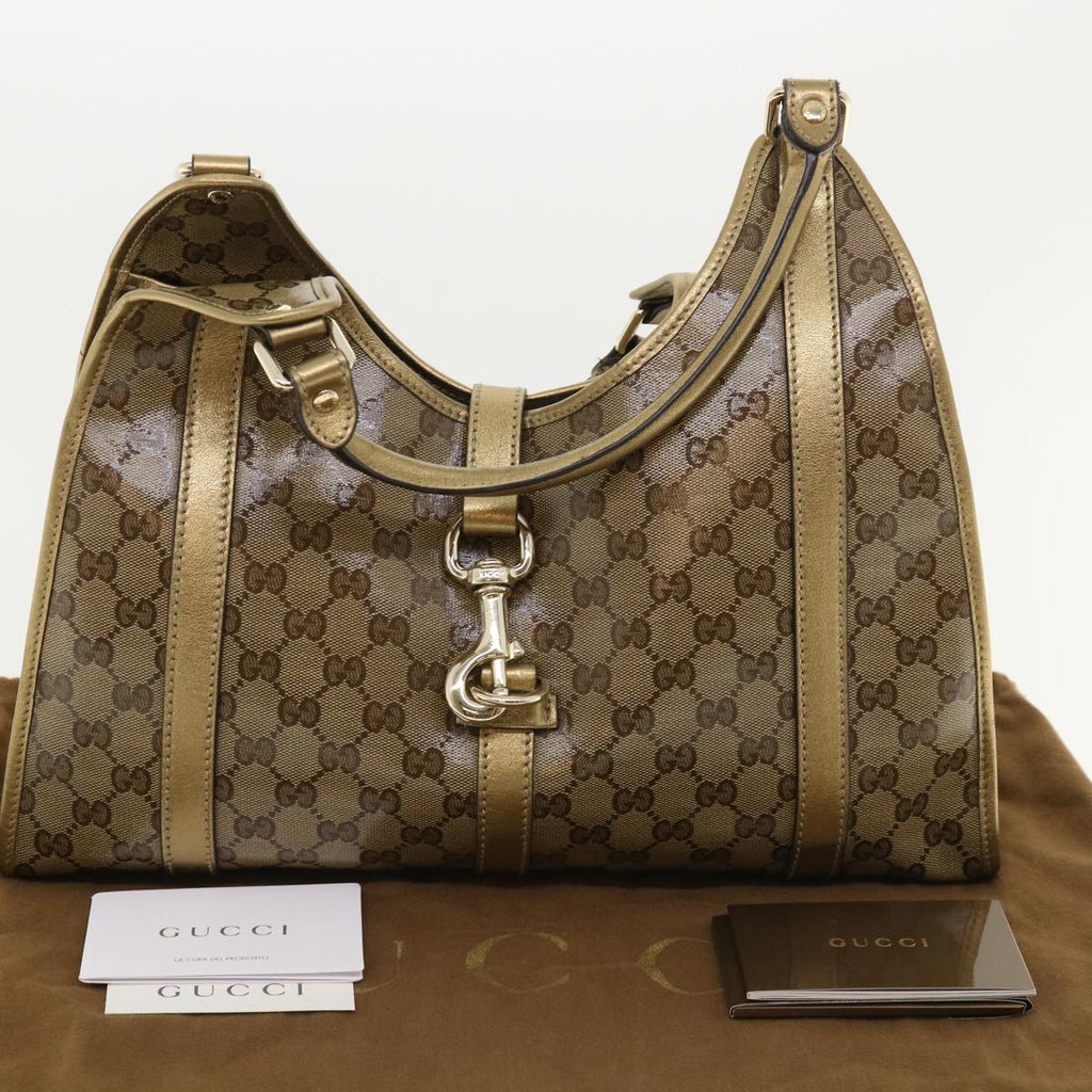 GUCCI GG Canvas Jackie Shoulder Bag Brown yk5536