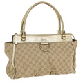 GUCCI GG Canvas Abbey Tote Bag Beige Champagne Gold 189831 yk5652