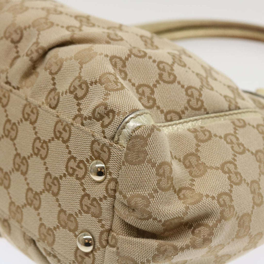 GUCCI GG Canvas Abbey Tote Bag Beige Champagne Gold 189831 yk5652