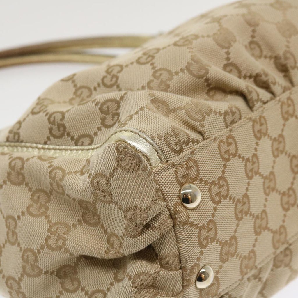 GUCCI GG Canvas Abbey Tote Bag Beige Champagne Gold 189831 yk5652