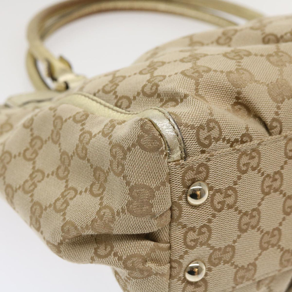 GUCCI GG Canvas Abbey Tote Bag Beige Champagne Gold 189831 yk5652
