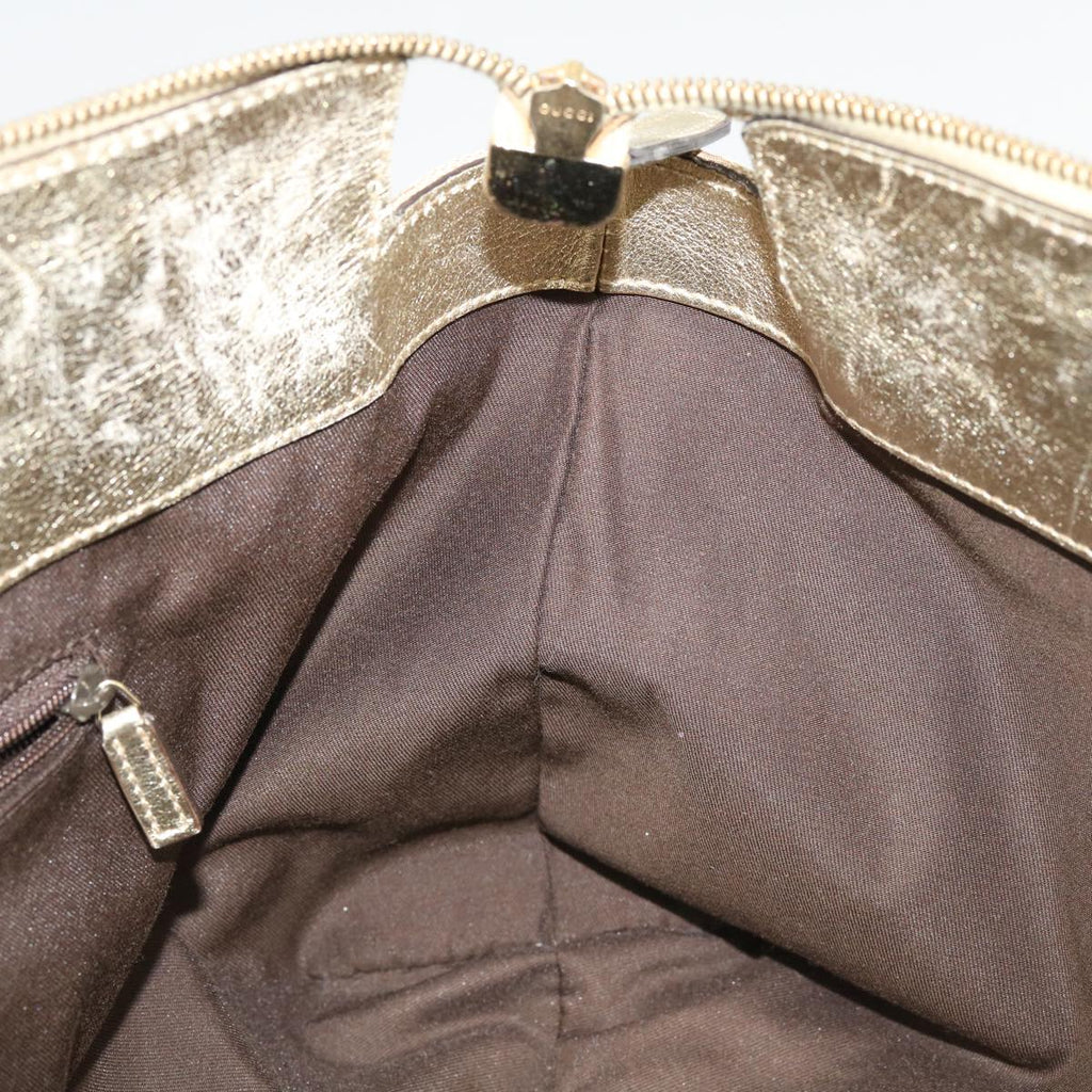 GUCCI GG Canvas Abbey Tote Bag Beige Champagne Gold 189831 yk5652
