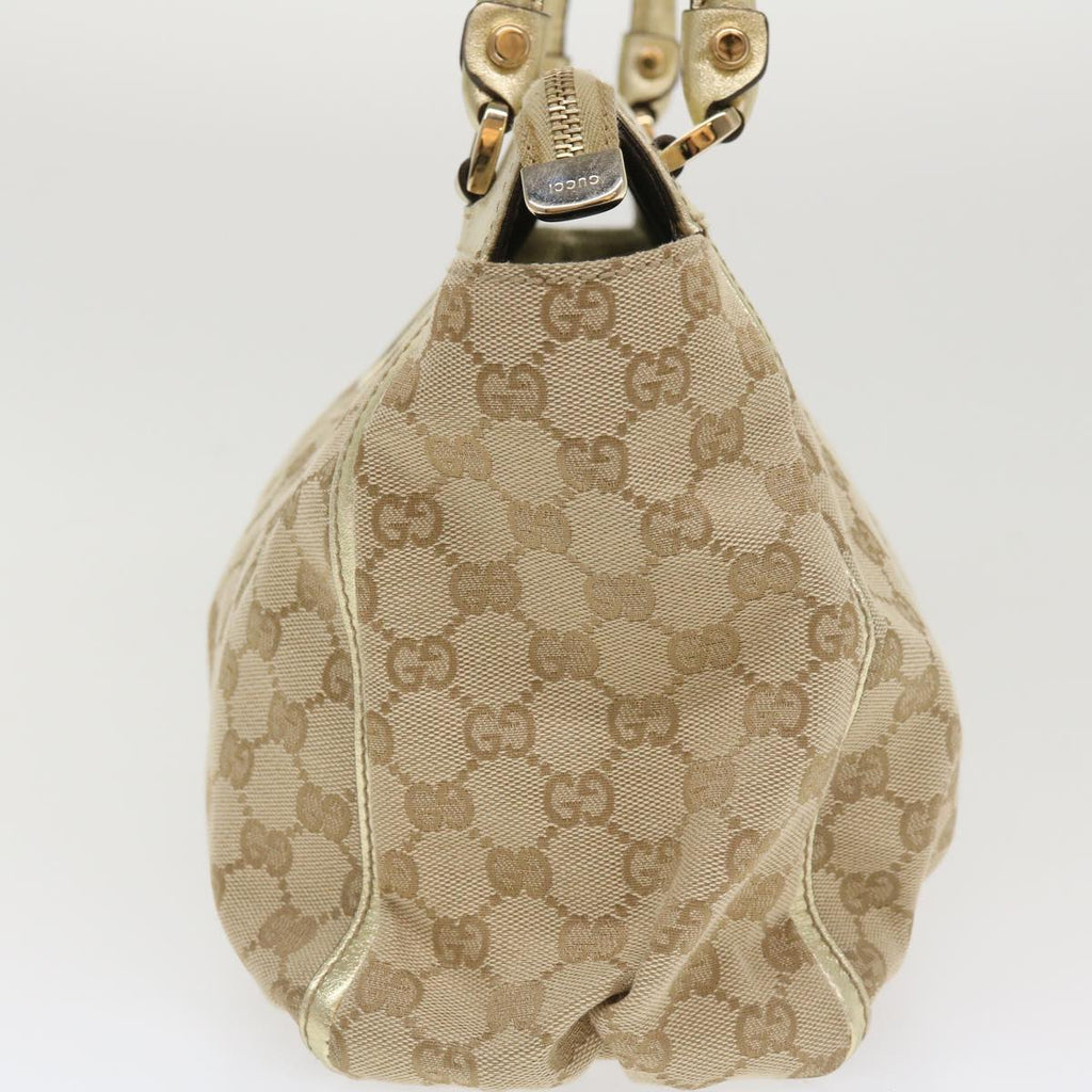 GUCCI GG Canvas Abbey Tote Bag Beige Champagne Gold 189831 yk5652