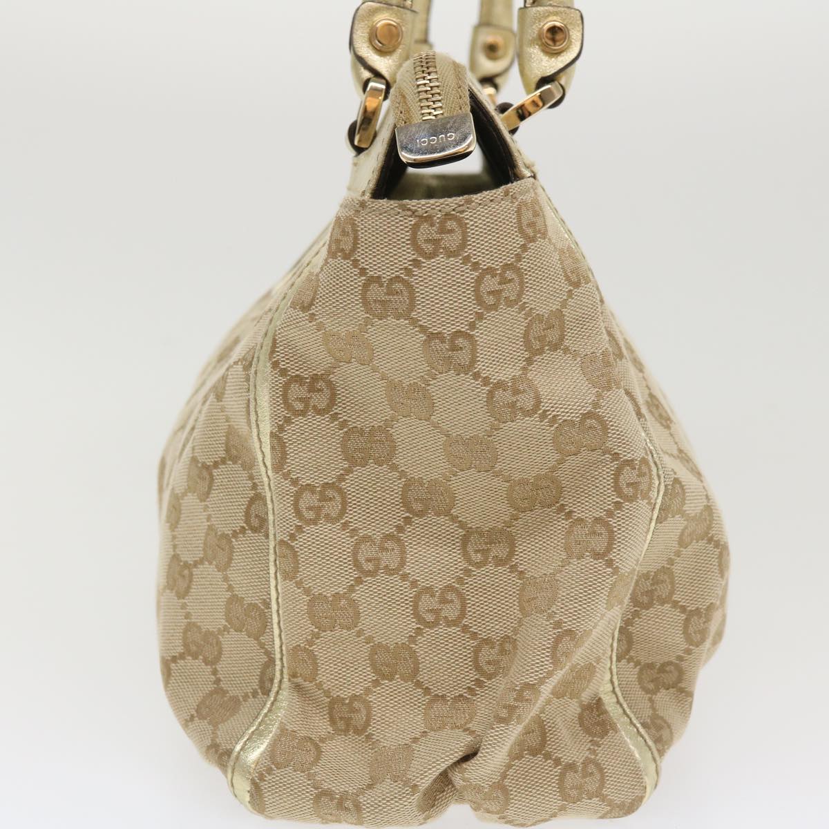 GUCCI GG Canvas Abbey Tote Bag Beige Champagne Gold 189831 yk5652