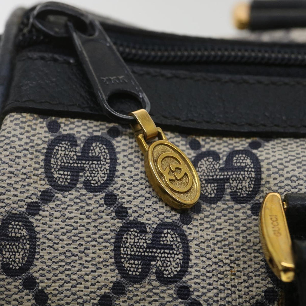 GUCCI Sherry Line GG Canvas Boston Bag PVC Leather Navy Red yk5679B