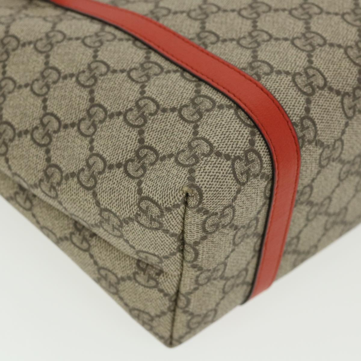 GUCCI GG Canvas Hand Bag Beige Red 297557 yk5735