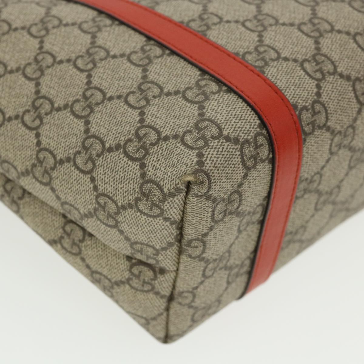 GUCCI GG Canvas Hand Bag Beige Red 297557 yk5735