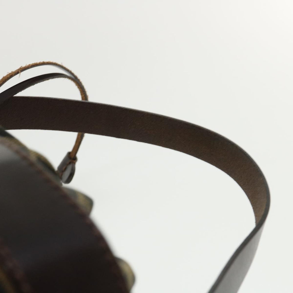 FENDI Zucca Canvas Shoulder Bag Cylindrical Brown Black yk5779