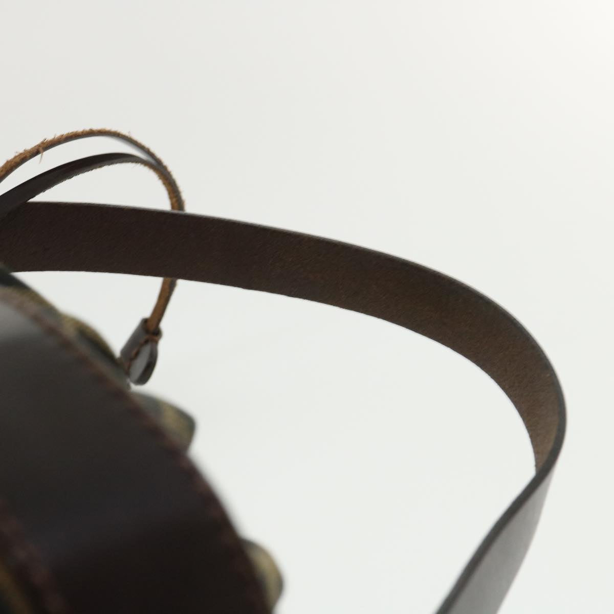 FENDI Zucca Canvas Shoulder Bag Cylindrical Brown Black yk5779