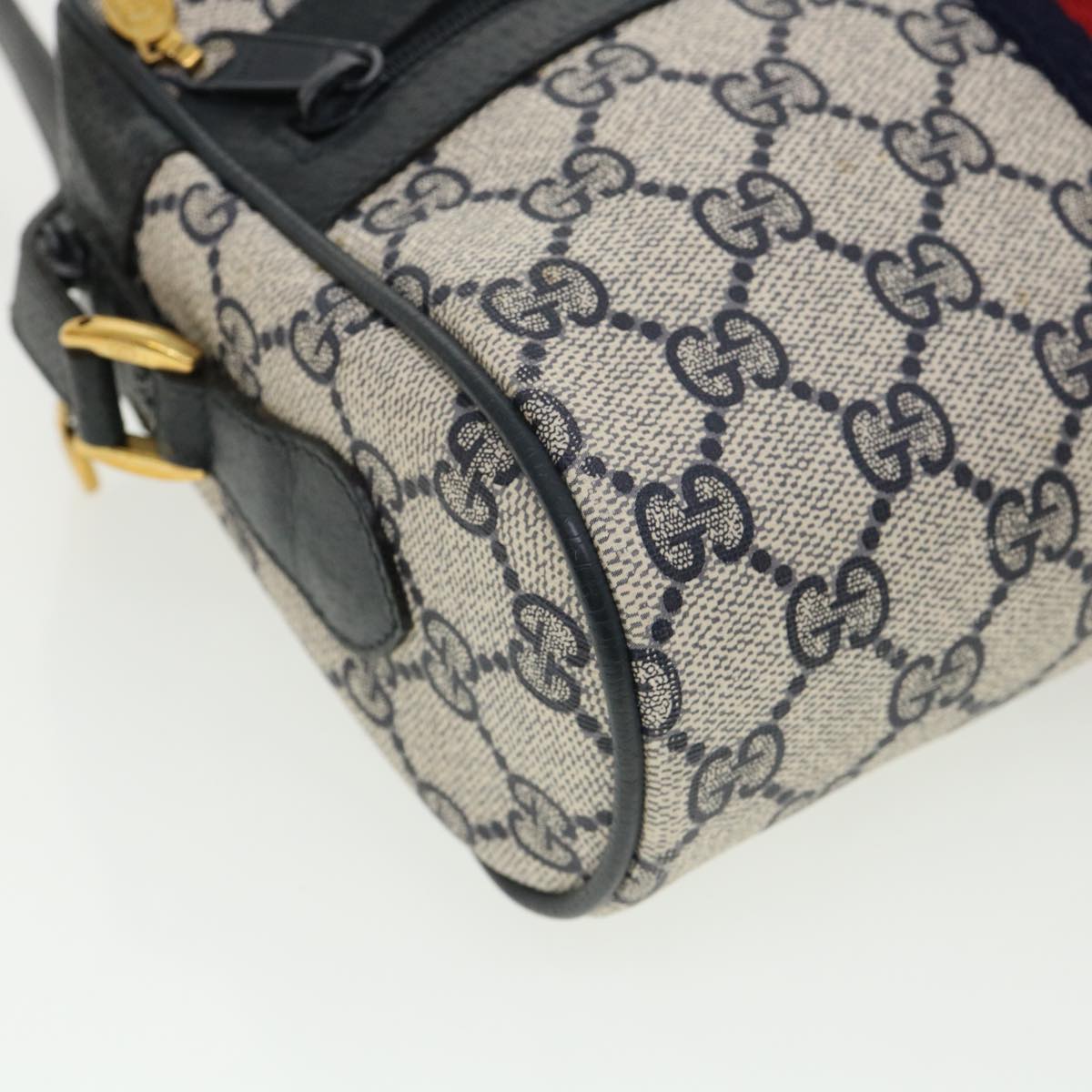 GUCCI GG Canvas Sherry Line Shoulder Bag Gray Red Navy 75.02.004 yk5823B