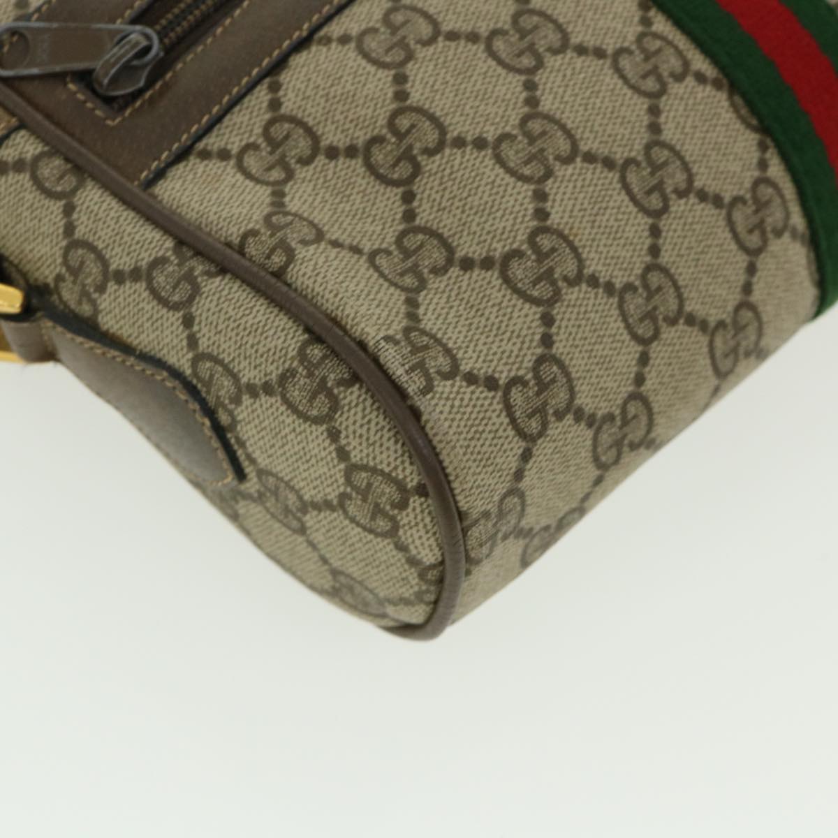 GUCCI GG Canvas Web Sherry Line Shoulder Bag Beige Green 98.02.004 yk5881B