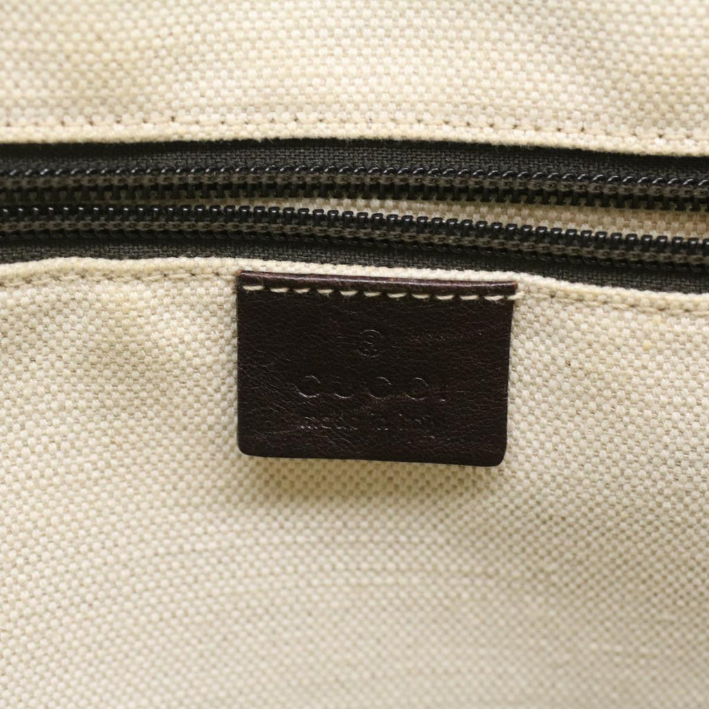 GUCCI GG Canvas Tote Bag PVC Leather Beige 140955 yk5941