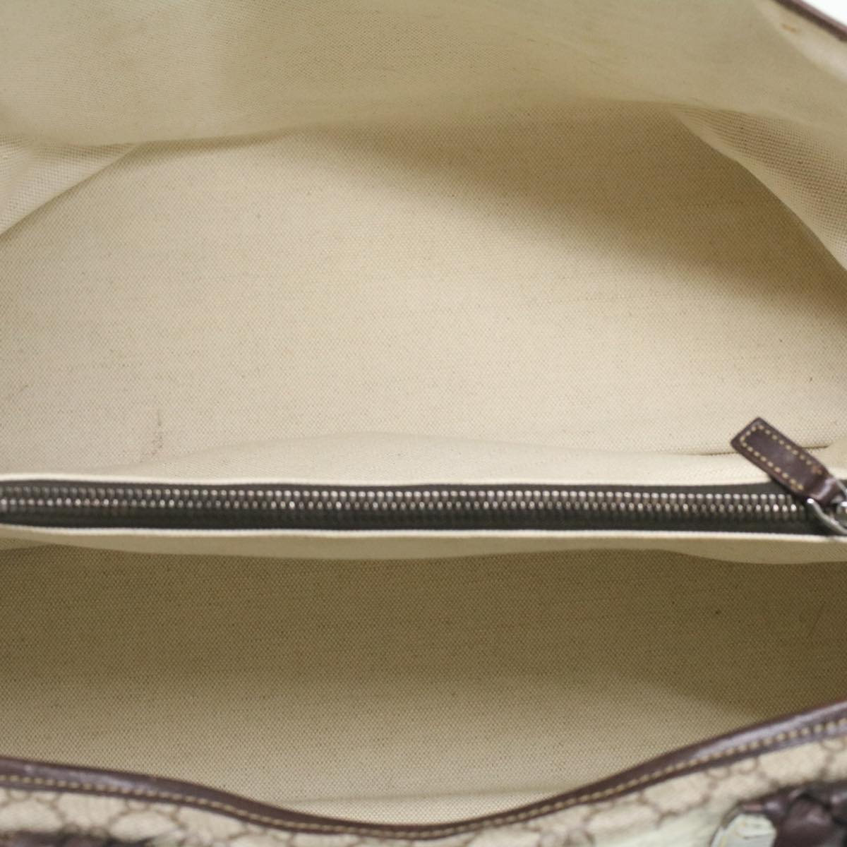 GUCCI GG Canvas Tote Bag PVC Leather Beige 140955 yk5941