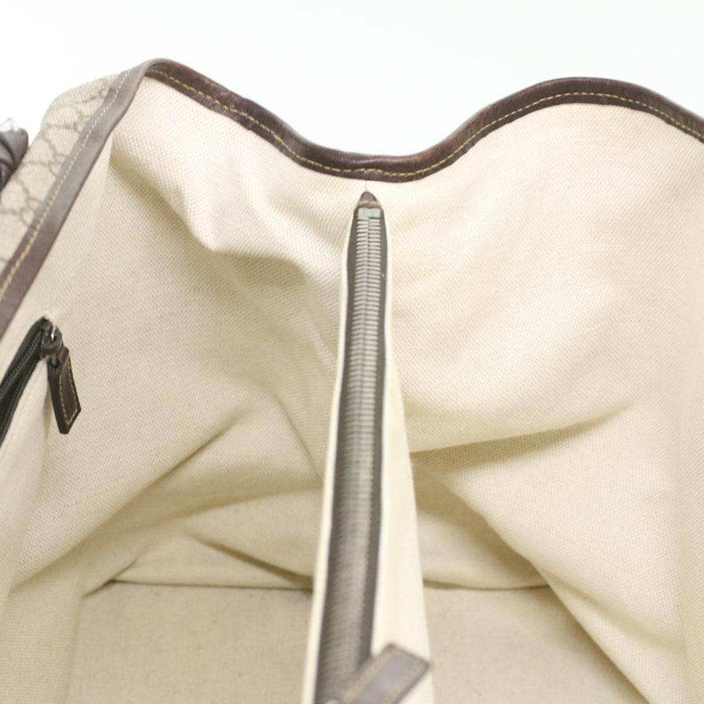 GUCCI GG Canvas Tote Bag PVC Leather Beige 140955 yk5941
