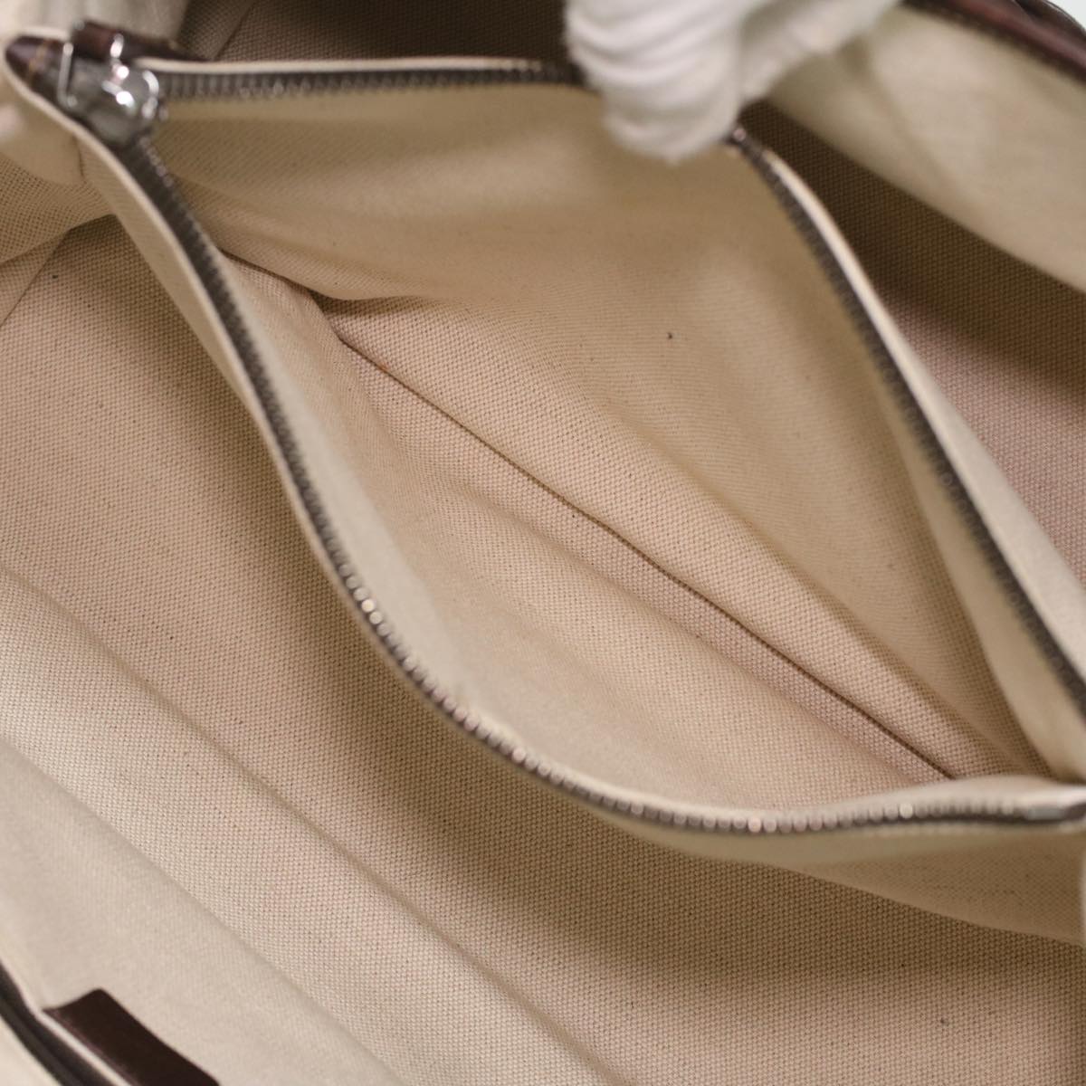 GUCCI GG Canvas Tote Bag PVC Leather Beige 140955 yk5941