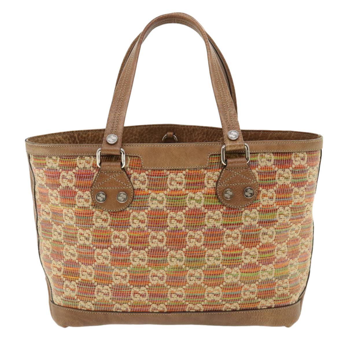 GUCCI GG Canvas Paglia GG Sunset Tote Bag Red 232973 yk5954