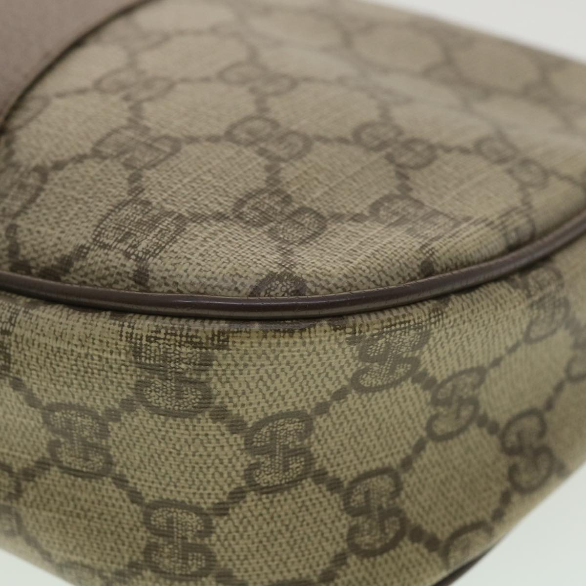 GUCCI GG Canvas Web Sherry Line Clutch Bag PVC Leather Beige Red yk5995