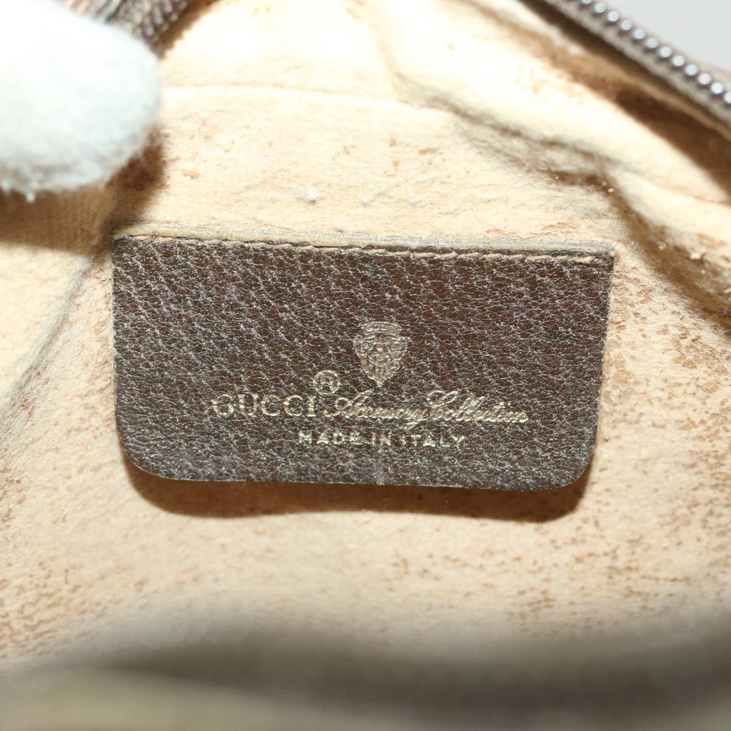 GUCCI GG Canvas Web Sherry Line Clutch Bag PVC Leather Beige Red yk5995