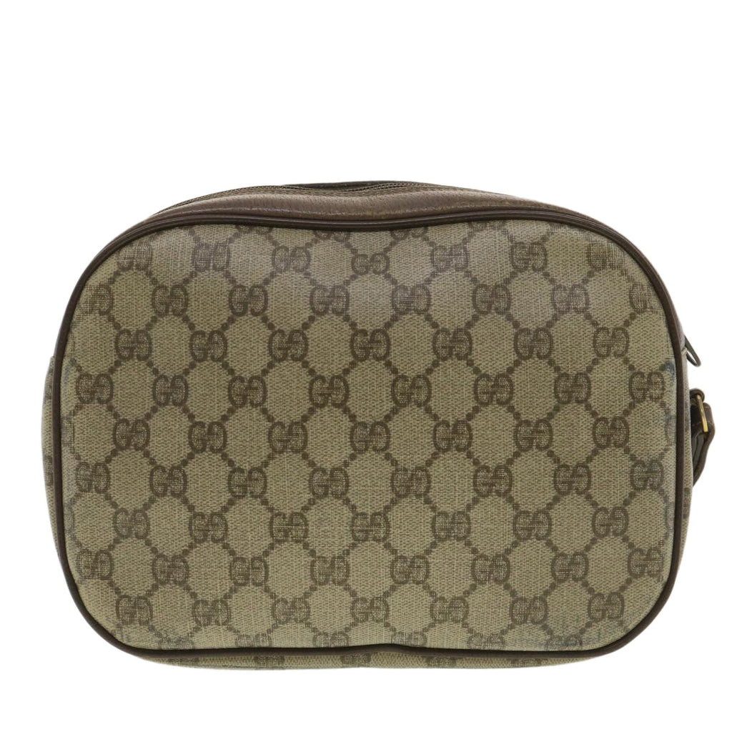 GUCCI GG Canvas Web Sherry Line Clutch Bag PVC Leather Beige Red yk5995