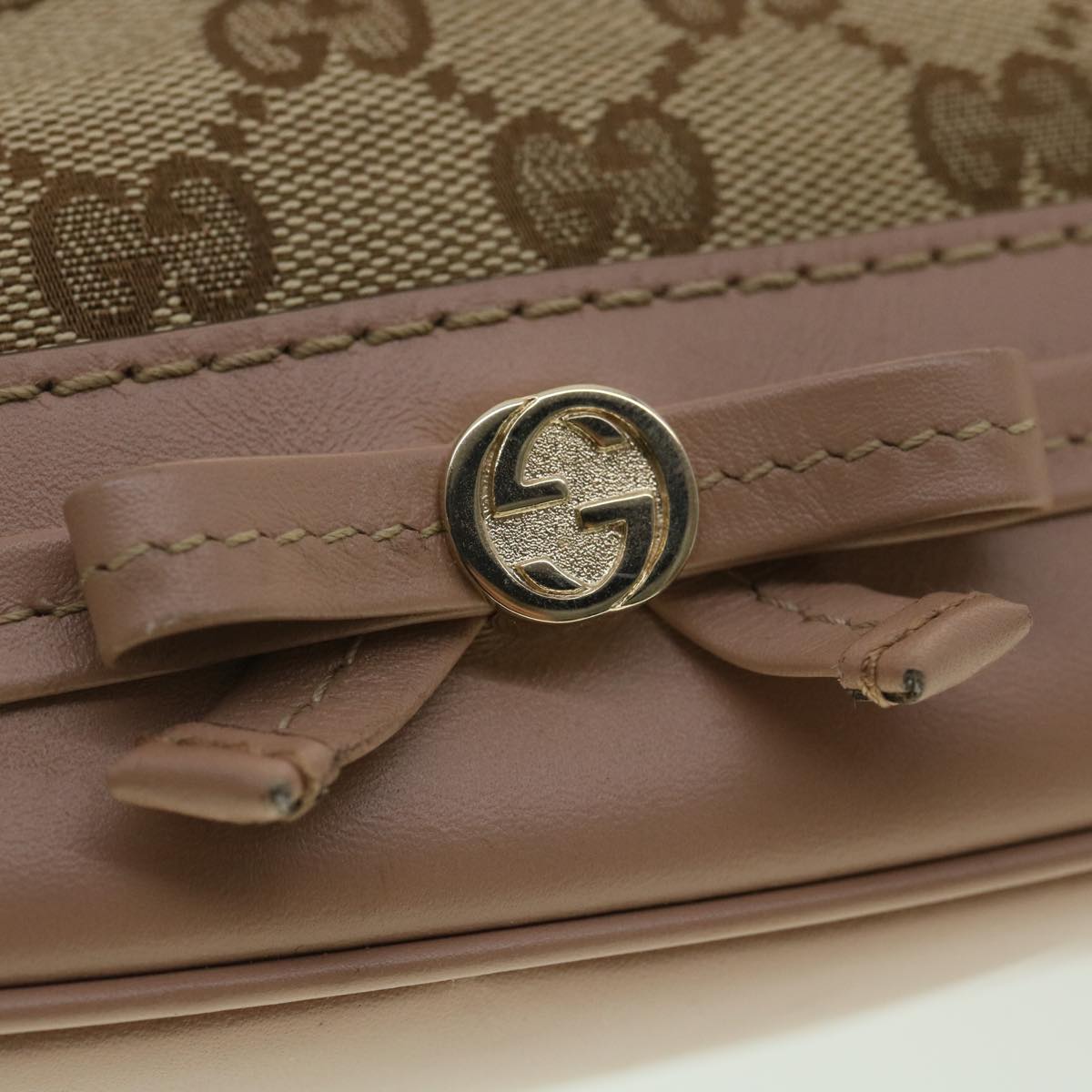 GUCCI GG Canvas Shoulder Bag Beige Pink 269893 yk6061