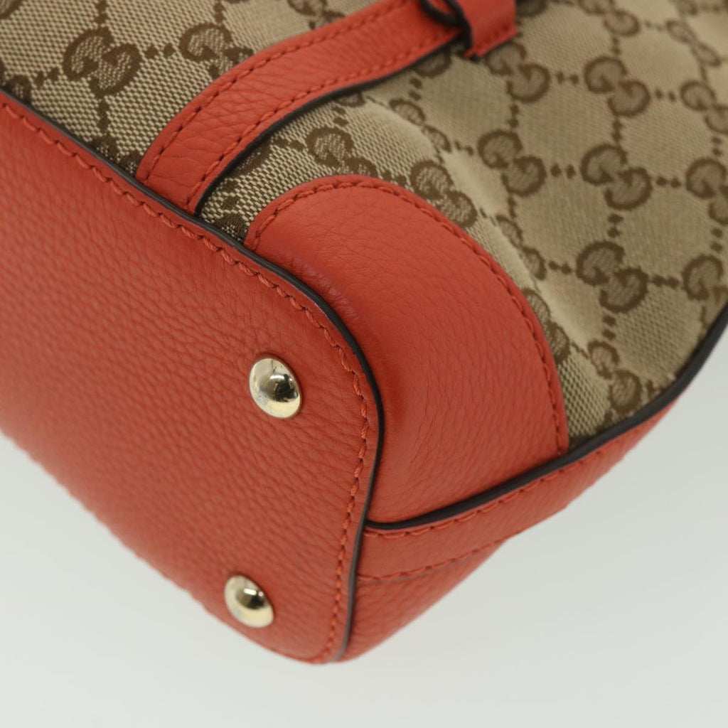 GUCCI GG Canvas Hand Bag Beige Orange 387603 yk6072