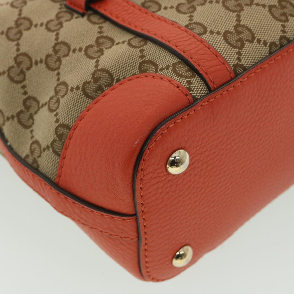 GUCCI GG Canvas Hand Bag Beige Orange 387603 yk6072