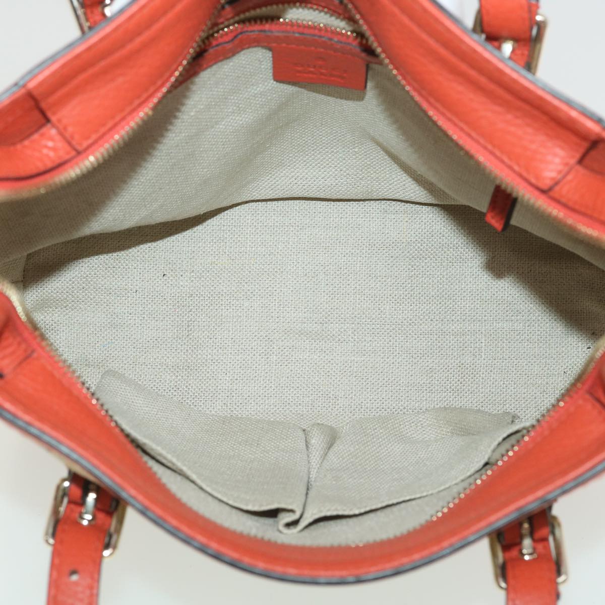 GUCCI GG Canvas Hand Bag Beige Orange 387603 yk6072