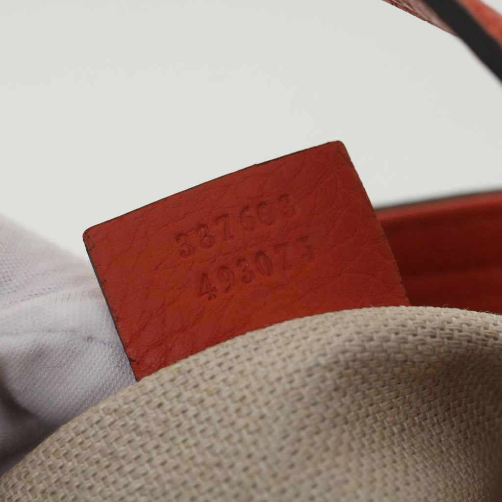 GUCCI GG Canvas Hand Bag Beige Orange 387603 yk6072