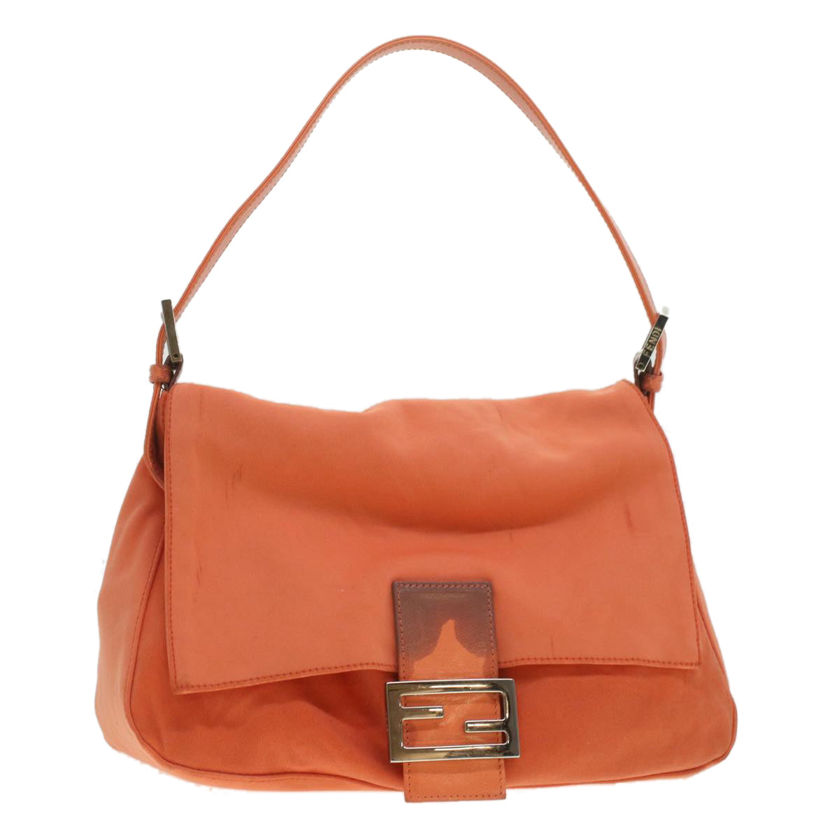 FENDI Mamma Baguette Shoulder Bag Nylon Orange 2354/26325/018 yk6078