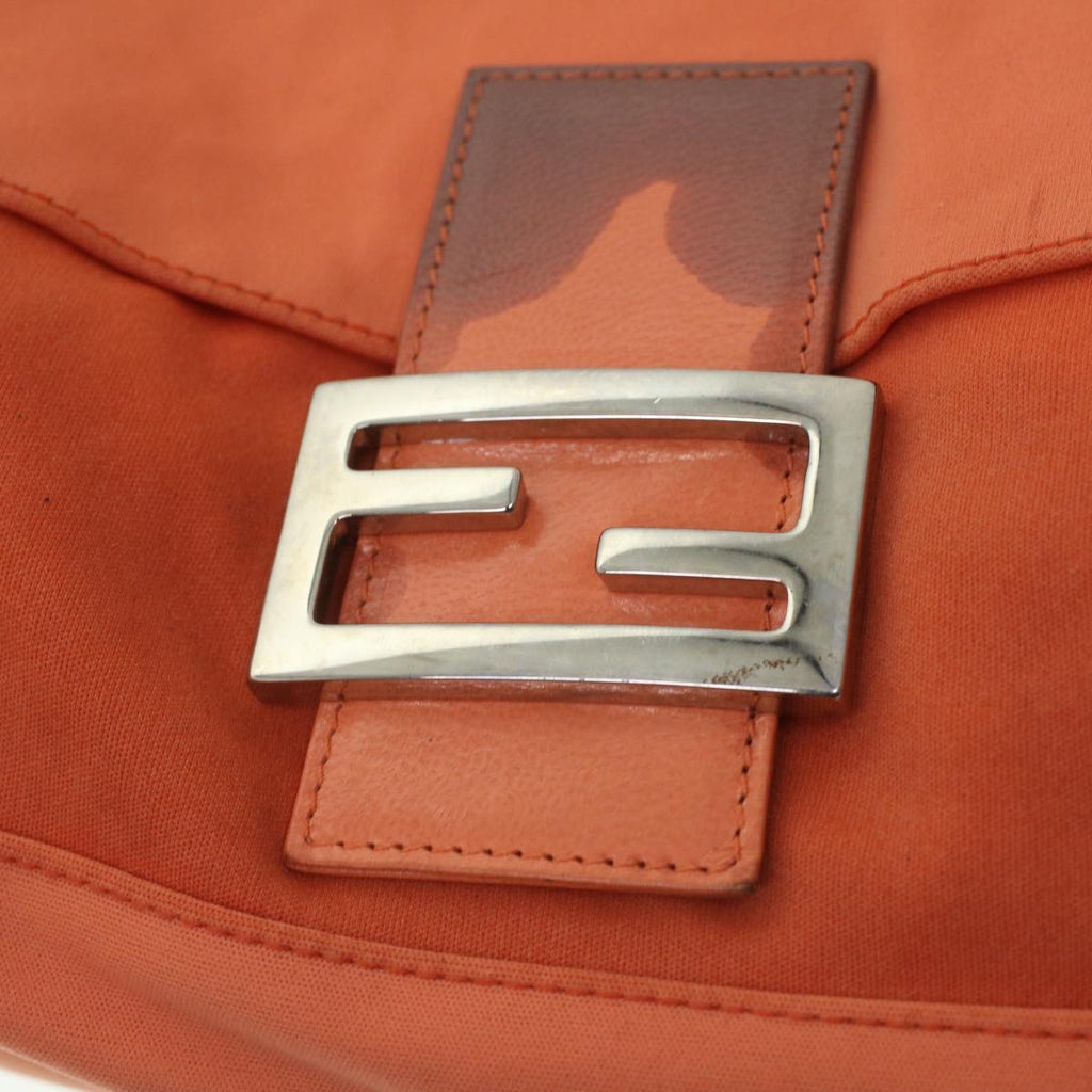 FENDI Mamma Baguette Shoulder Bag Nylon Orange 2354/26325/018 yk6078