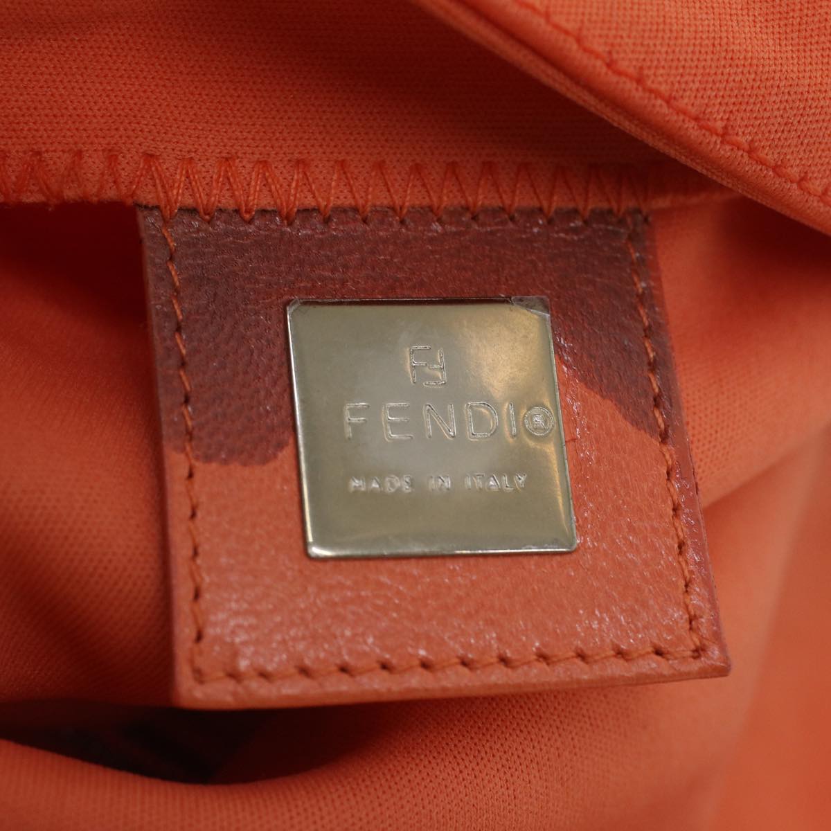 FENDI Mamma Baguette Shoulder Bag Nylon Orange 2354/26325/018 yk6078