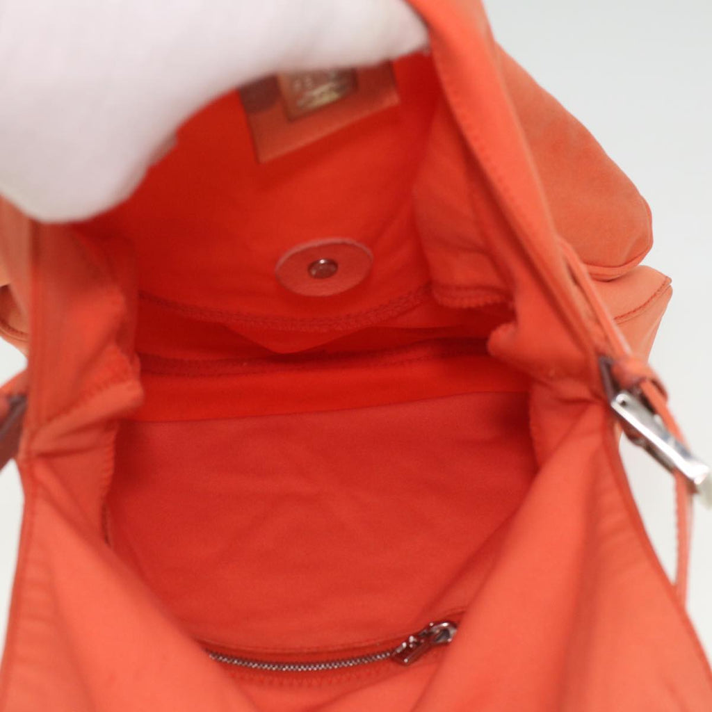 FENDI Mamma Baguette Shoulder Bag Nylon Orange 2354/26325/018 yk6078