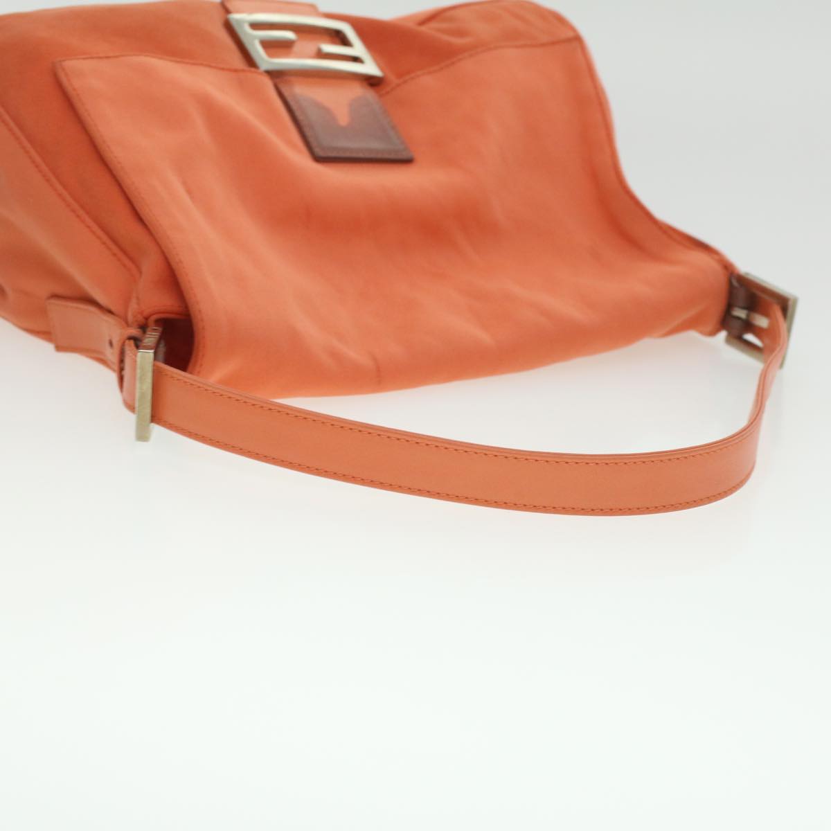 FENDI Mamma Baguette Shoulder Bag Nylon Orange 2354/26325/018 yk6078