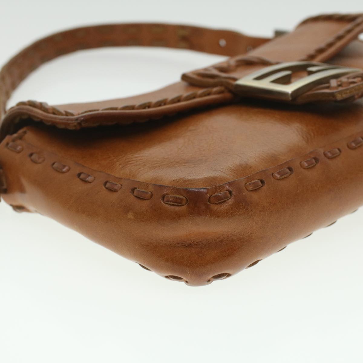 FENDI Mamma Baguette Shoulder Bag Leather Brown 3686/26424/099 yk6079