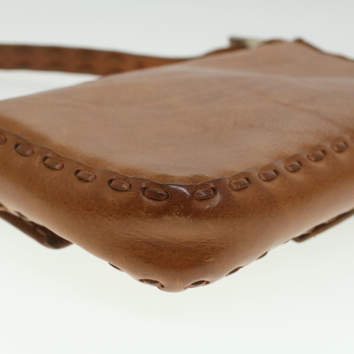 FENDI Mamma Baguette Shoulder Bag Leather Brown 3686/26424/099 yk6079