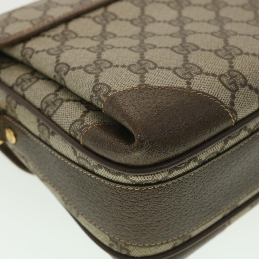 GUCCI Web Sherry Line GG Canvas Shoulder Bag PVC Leather Beige Green yk6091