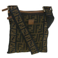 FENDI Zucca Canvas Shoulder Bag Nylon Brown yk6092