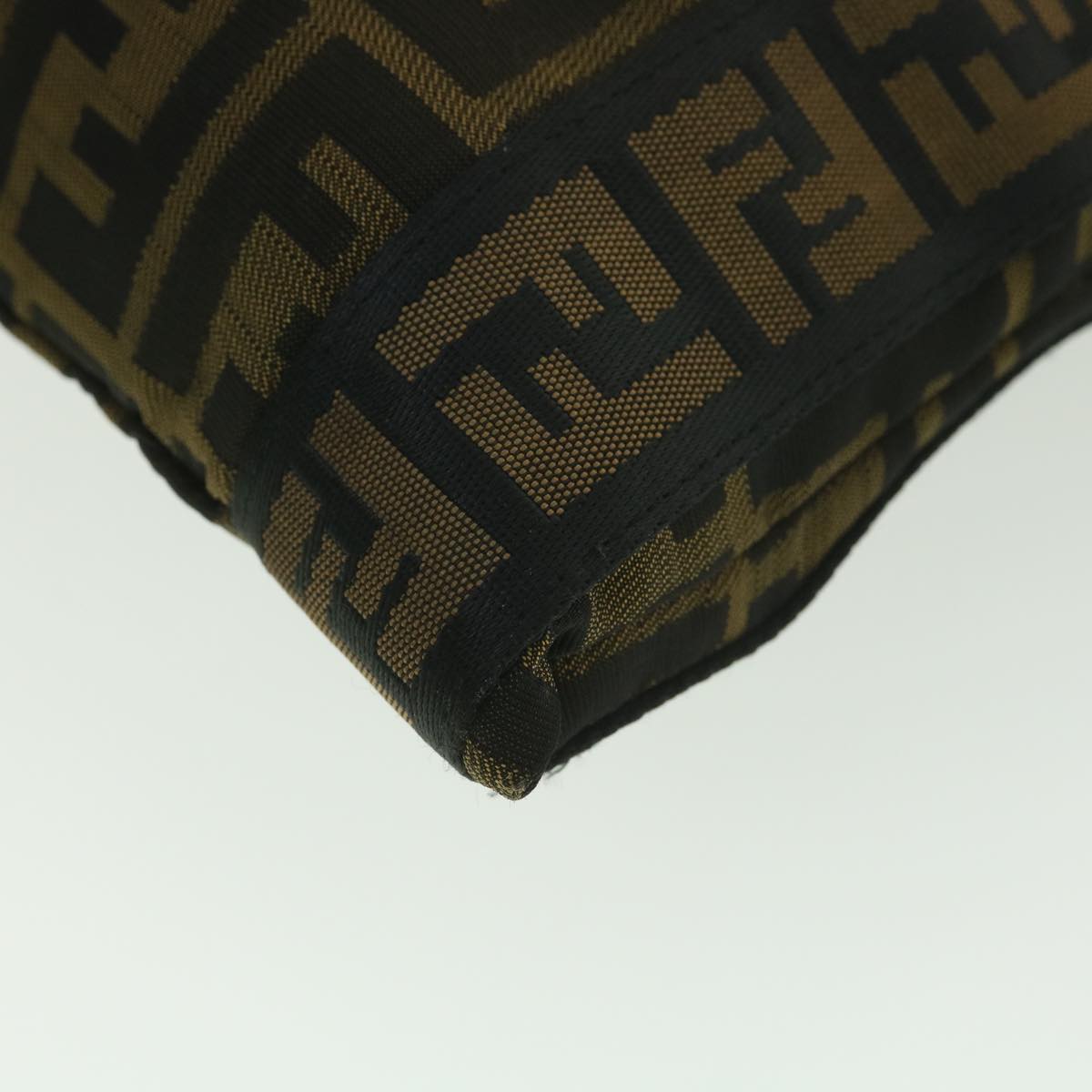 FENDI Zucca Canvas Shoulder Bag Nylon Brown yk6092