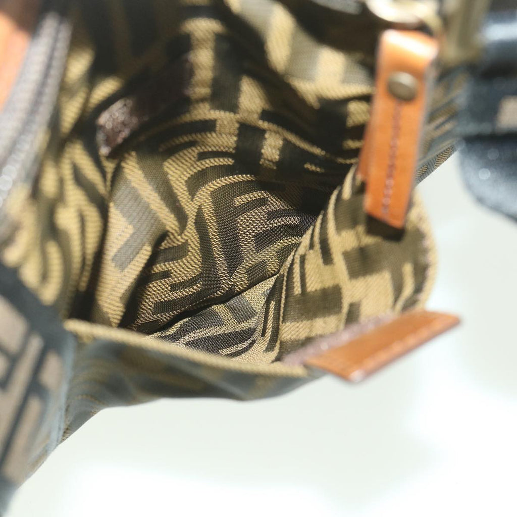 FENDI Zucca Canvas Shoulder Bag Nylon Brown yk6092