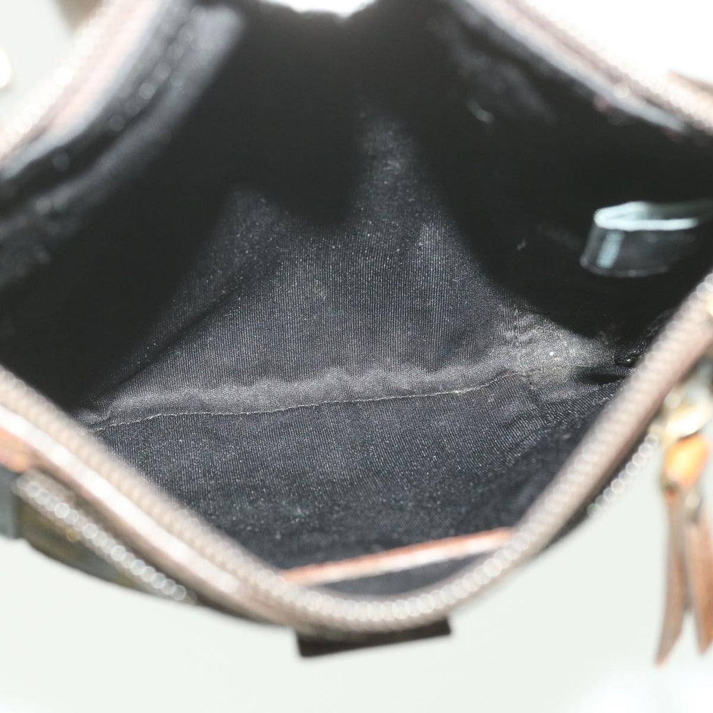 FENDI Zucca Canvas Shoulder Bag Nylon Brown yk6092
