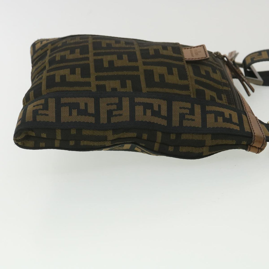 FENDI Zucca Canvas Shoulder Bag Nylon Brown yk6092